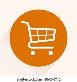 Shopping cart sign icon, vector illustration. Flat design style