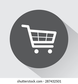 Shopping cart sign icon, vector illustration. Flat design style