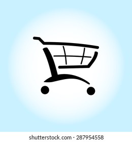 Shopping cart sign icon, vector illustration. Flat design style