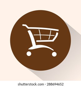 Shopping cart sign icon, vector illustration. Flat design style