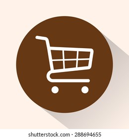 Shopping cart sign icon, vector illustration. Flat design style