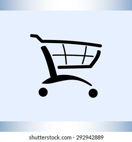 Shopping cart sign icon, vector illustration. Flat design style