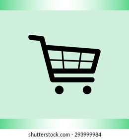Shopping cart sign icon, vector illustration. Flat design style