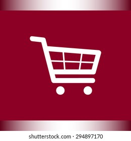 Shopping cart sign icon, vector illustration. Flat design style
