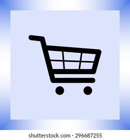 Shopping cart sign icon, vector illustration. Flat design style