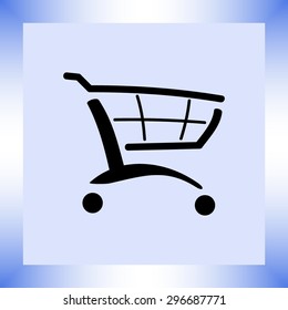 Shopping cart sign icon, vector illustration. Flat design style