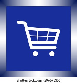 Shopping cart sign icon, vector illustration. Flat design style