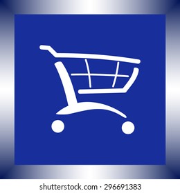 Shopping cart sign icon, vector illustration. Flat design style