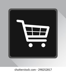 Shopping cart sign icon, vector illustration. Flat design style