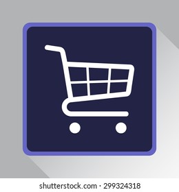 Shopping cart sign icon, vector illustration. Flat design style