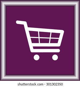 Shopping cart sign icon, vector illustration. Flat design style