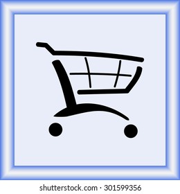 Shopping cart sign icon, vector illustration. Flat design style