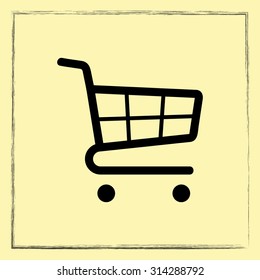 Shopping cart sign icon, vector illustration. Flat design style