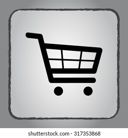 Shopping cart sign icon, vector illustration. Flat design style