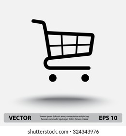 Shopping cart sign icon, vector illustration. Flat design style
