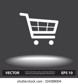 Shopping cart sign icon, vector illustration. Flat design style