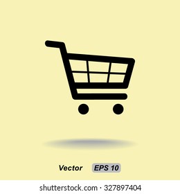 Shopping cart sign icon, vector illustration. Flat design style