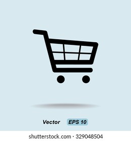 Shopping cart sign icon, vector illustration. Flat design style