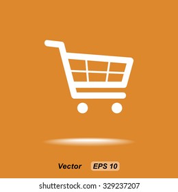 Shopping cart sign icon, vector illustration. Flat design style