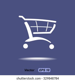 Shopping cart sign icon, vector illustration. Flat design style