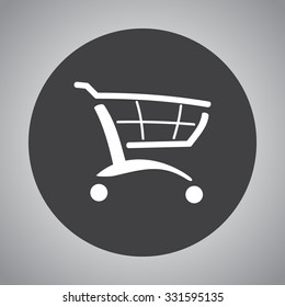 Shopping cart sign icon, vector illustration. Flat design style