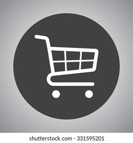 Shopping cart sign icon, vector illustration. Flat design style