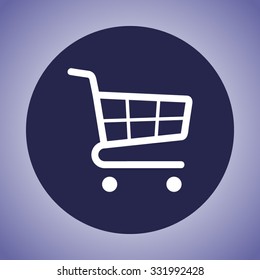 Shopping cart sign icon, vector illustration. Flat design style