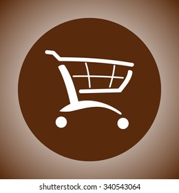 Shopping cart sign icon, vector illustration. Flat design style