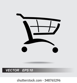 Shopping cart sign icon, vector illustration. Flat design style