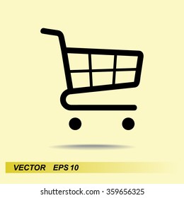 Shopping cart sign icon, vector illustration. Flat design style