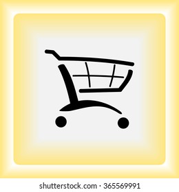 Shopping cart sign icon, vector illustration. Flat design style