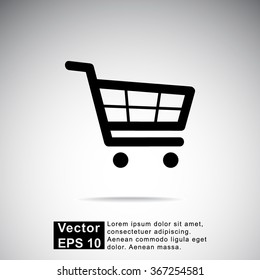 Shopping cart sign icon, vector illustration. Flat design style