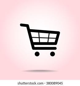 Shopping cart sign icon, vector illustration. Flat design style