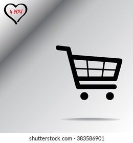 Shopping cart sign icon, vector illustration. Flat design style