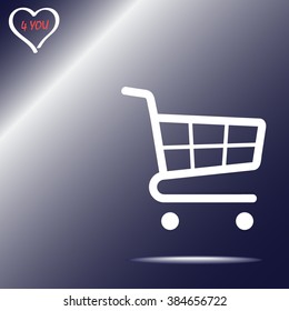 Shopping cart sign icon, vector illustration. Flat design style