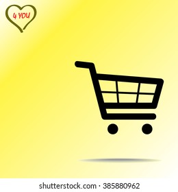 Shopping cart sign icon, vector illustration. Flat design style