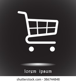 Shopping cart sign icon, vector illustration. Flat design style