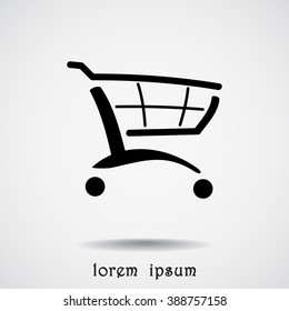 Shopping cart sign icon, vector illustration. Flat design style