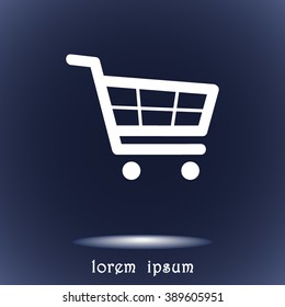 Shopping cart sign icon, vector illustration. Flat design style