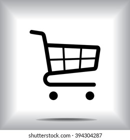 Shopping cart sign icon, vector illustration. Flat design style