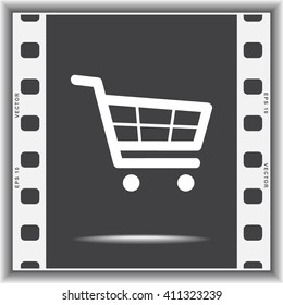 Shopping cart sign icon, vector illustration. Flat design style