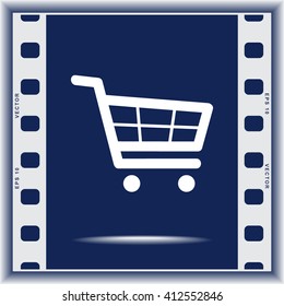 Shopping cart sign icon, vector illustration. Flat design style