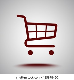 Shopping cart sign icon, vector illustration. Flat design style