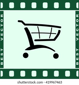Shopping cart sign icon, vector illustration. Flat design style