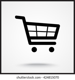 Shopping cart sign icon, vector illustration. Flat design style