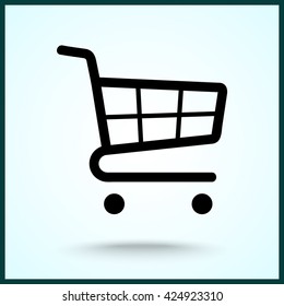 Shopping cart sign icon, vector illustration. Flat design style