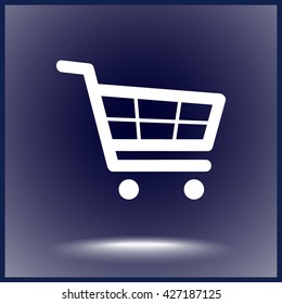 Shopping cart sign icon, vector illustration. Flat design style