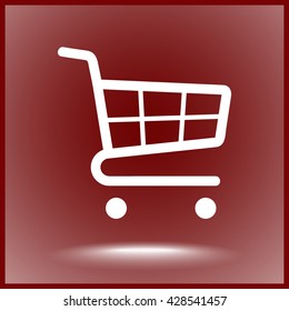 Shopping cart sign icon, vector illustration. Flat design style