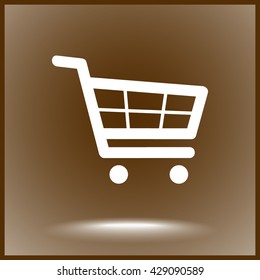 Shopping cart sign icon, vector illustration. Flat design style
