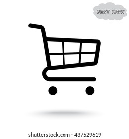 Shopping cart sign icon, vector illustration. Flat design style